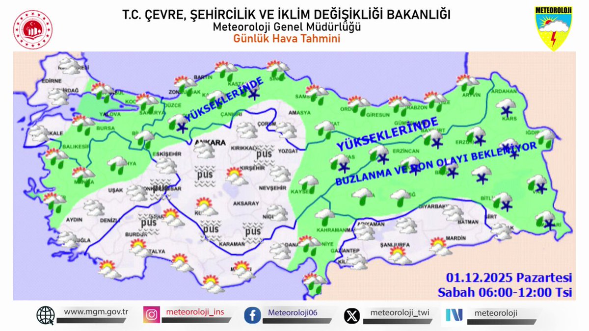 Meteoroloji'den Kuzey, İç ve Doğu Kesimler İçin Kuvvetli Yağış Uyarısı